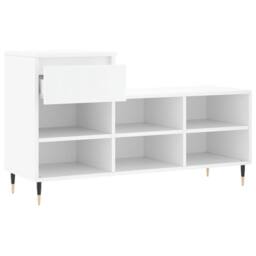 Berkfield Home Shoe Cabinet White 102x36x60 cm Engineered Wood - Size: 102 x 36 x 60 cm - thumbnail 6