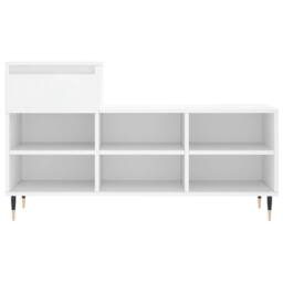 Berkfield Home Shoe Cabinet White 102x36x60 cm Engineered Wood - Size: 102 x 36 x 60 cm - thumbnail 5