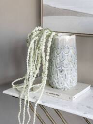 Libra Interiors Armadillo Azure Ceramic Vase in Grey - thumbnail 5