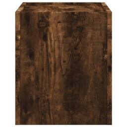 Berkfield Home Wall-mounted Bedside Cabinet Smoked Oak 45x30x35 cm in Brown - Size: 45 x 30 x 35 cm - thumbnail 5