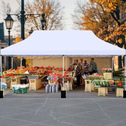 Costway 3 x 6M Pop-up Canopy Tent Height Adjustable Gazebo w/ Carry Bag in White - thumbnail 4