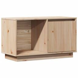 Berkfield Home TV Cabinet 74x35x44 cm Solid Wood Pine in Light Brown - Size: 74 x 35 x 44 cm - thumbnail 1