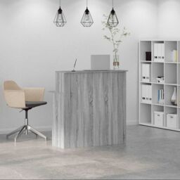 Berkfield Home Reception Desk Grey Sonoma 100x50x103.5 cm Engineered Wood - thumbnail 3