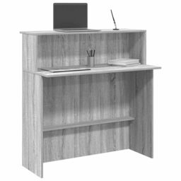 Berkfield Home Reception Desk Grey Sonoma 100x50x103.5 cm Engineered Wood - thumbnail 1