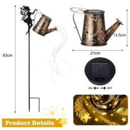 KORVIXA Solar Watering Can 90 LED String Light in Brown - Size: 0.6m2 - thumbnail 2