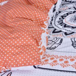 Smart Living Printed Reversible Polycotton Tribal Elephant Duvet Cover With Pillowcases in Burnt Orange - Size: Double - thumbnail 3