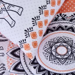 Smart Living Printed Reversible Polycotton Tribal Elephant Duvet Cover With Pillowcases in Burnt Orange - Size: Double - thumbnail 4