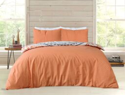 Smart Living Printed Reversible Polycotton Tribal Elephant Duvet Cover With Pillowcases in Burnt Orange - Size: Double - thumbnail 2