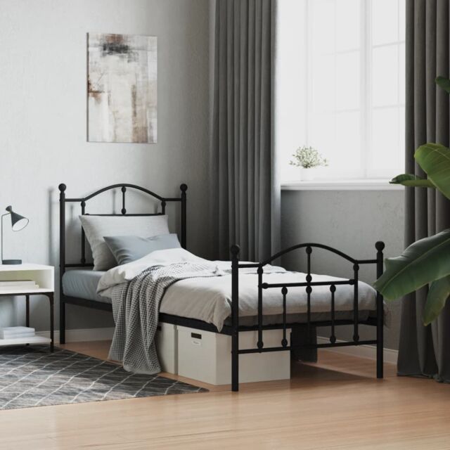 Berkfield Home Metal Bed Frame with Headboard & Footboard Black 80x200 cm - image 1