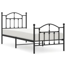 Berkfield Home Metal Bed Frame with Headboard & Footboard Black 80x200 cm - thumbnail 2