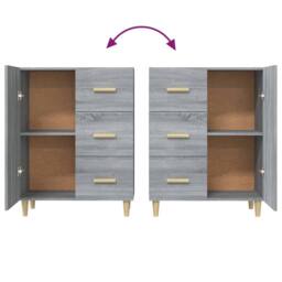 Berkfield Home Sideboard Grey Sonoma 69.5x34x90 cm Engineered Wood - thumbnail 8
