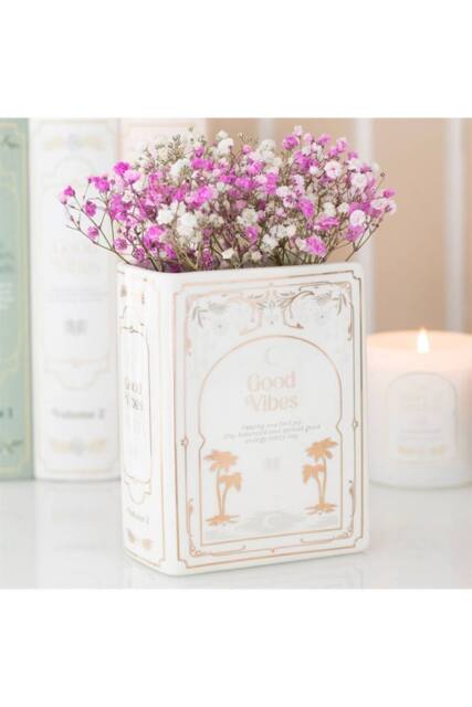 KDMD White Book-Shaped Ceramic Vase - Elegant Home Decor for Book Lovers - image 1