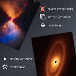Artery8 Wall Art Print Pack of 3 NASA James Webb Images Zoomed in Uranus Fomalhaut Fiery Hourglass Protostar Large Poster Set - thumbnail 2