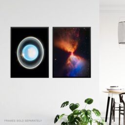 Artery8 Wall Art Print Pack of 3 NASA James Webb Images Zoomed in Uranus Fomalhaut Fiery Hourglass Protostar Large Poster Set - thumbnail 5
