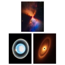 Artery8 Wall Art Print Pack of 3 NASA James Webb Images Zoomed in Uranus Fomalhaut Fiery Hourglass Protostar Large Poster Set - thumbnail 1