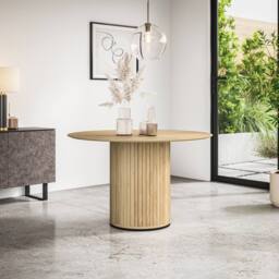 More4Homes Arlo Round Dining Table w Oak Legs in Light Oak - thumbnail 5