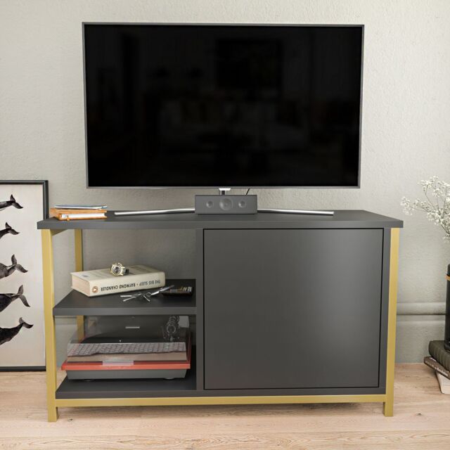 Decorotika Muskegon TV Stand TV Unit for TV's up to 63 inch in Dark Grey - image 1