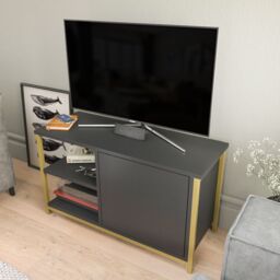 Decorotika Muskegon TV Stand TV Unit for TV's up to 63 inch in Dark Grey - thumbnail 2