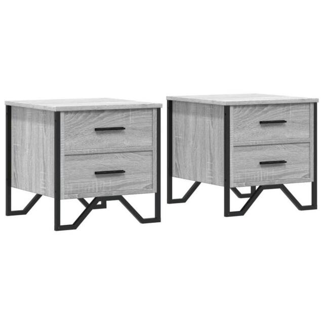 Berkfield Home Bedside Cabinets 2 pcs Grey Sonoma 40x41x40 cm Engineered Wood - Size: 40 x 41 x 40 cm - image 1