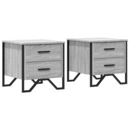 Berkfield Home Bedside Cabinets 2 pcs Grey Sonoma 40x41x40 cm Engineered Wood - Size: 40 x 41 x 40 cm - thumbnail 1