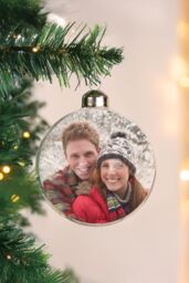 Personalised Memento Company Personalised Photo Upload Glass Bauble in Clear - thumbnail 3