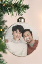 Personalised Memento Company Personalised Photo Upload Glass Bauble in Clear - thumbnail 4