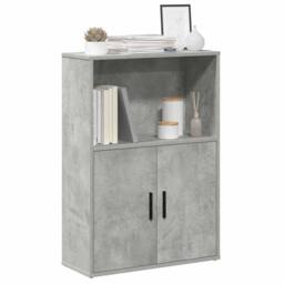 Berkfield Home Bookcase Concrete Grey 60x24x85 cm Engineered Wood - Size: 60 x 24 x 85 cm - thumbnail 2