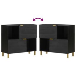 Berkfield Home Sideboard Black 80x33x75 cm Engineered Wood - Size: 80 x 33 x 75 cm - thumbnail 6