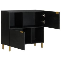 Berkfield Home Sideboard Black 80x33x75 cm Engineered Wood - Size: 80 x 33 x 75 cm - thumbnail 2