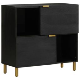 Berkfield Home Sideboard Black 80x33x75 cm Engineered Wood - Size: 80 x 33 x 75 cm - thumbnail 1