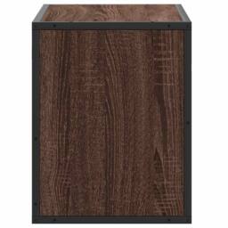 Berkfield Home TV Cabinet Brown Oak 60x31x39.5 cm Engineered Wood & Metal - thumbnail 5