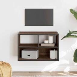 Berkfield Home TV Cabinet Brown Oak 60x31x39.5 cm Engineered Wood & Metal - thumbnail 3