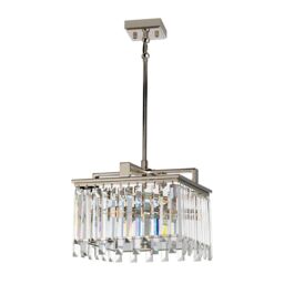 Loops 4 Bulb Chandelier LIght Highly Polished Nickel Glass Crystals LED E14 40W in Metallics - thumbnail 2