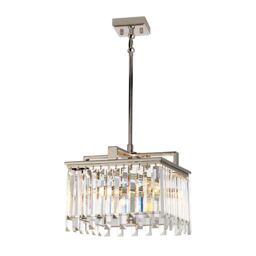 Loops 4 Bulb Chandelier LIght Highly Polished Nickel Glass Crystals LED E14 40W in Metallics