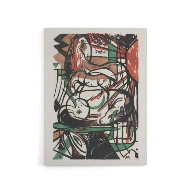 "Artery8 The Birth of Horses Abstract Franz Marc Vintage Canvas Wall Art in White - Size: W18"" x H24""" - image 1
