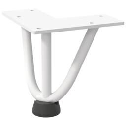 Berkfield Home Hairpin Table Legs 4 pcs White 10 cm Solid Steel - thumbnail 4