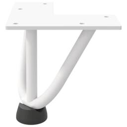Berkfield Home Hairpin Table Legs 4 pcs White 10 cm Solid Steel - thumbnail 5