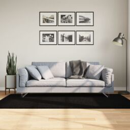 Berkfield Home Rug HUARTE Short Pile Soft & Washable Black 100x200 cm - Size: Medium - thumbnail 1