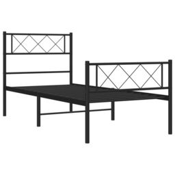 Berkfield Home Metal Bed Frame with Headboard & Footboard Black 100x200 cm - thumbnail 5