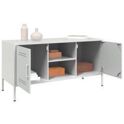 Berkfield Home TV Cabinet White 100.5x39x50.5 cm Steel - thumbnail 5