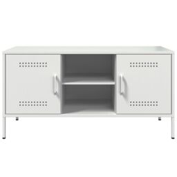 Berkfield Home TV Cabinet White 100.5x39x50.5 cm Steel - thumbnail 6