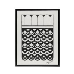 "Artery8 Geometric Ornament of Scales De Mesquita Framed Canvas Wall Art Print in White - Size: W12"" x H16""" - thumbnail 1