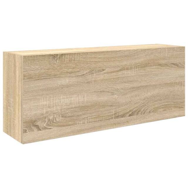 Berkfield Home Bathroom Wall Cabinet Sonoma Oak 100x25x40 cm Engineered Wood in Light Tan - Size: 100 x 25 x 40 cm - image 1