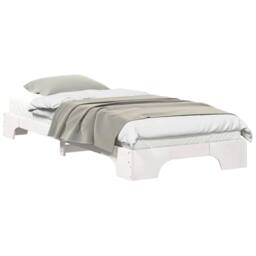 Berkfield Home Stylish Floor Bed Frame with Storage White 80 x 210 cm Wood - thumbnail 1