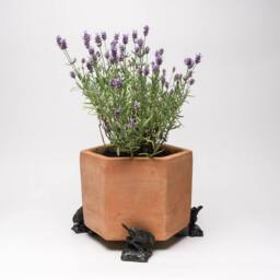 Jardinopia Blue Tit On Log Plant Pot Feet - Set of 3 - L7 x W6.5 x H8 cm in Bronze - thumbnail 3