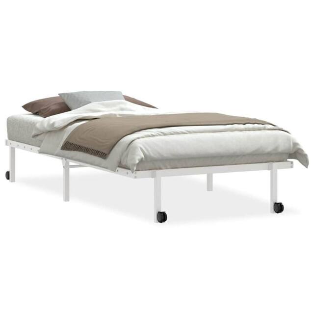 Berkfield Home Bed Frame without Mattress Foldable White 107x203 cm Steel - image 1