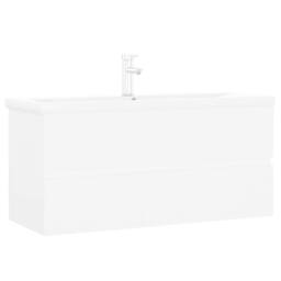 Berkfield Home Sink Cabinet with Built-in Basin White Engineered Wood - thumbnail 3