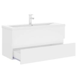 Berkfield Home Sink Cabinet with Built-in Basin White Engineered Wood - thumbnail 6