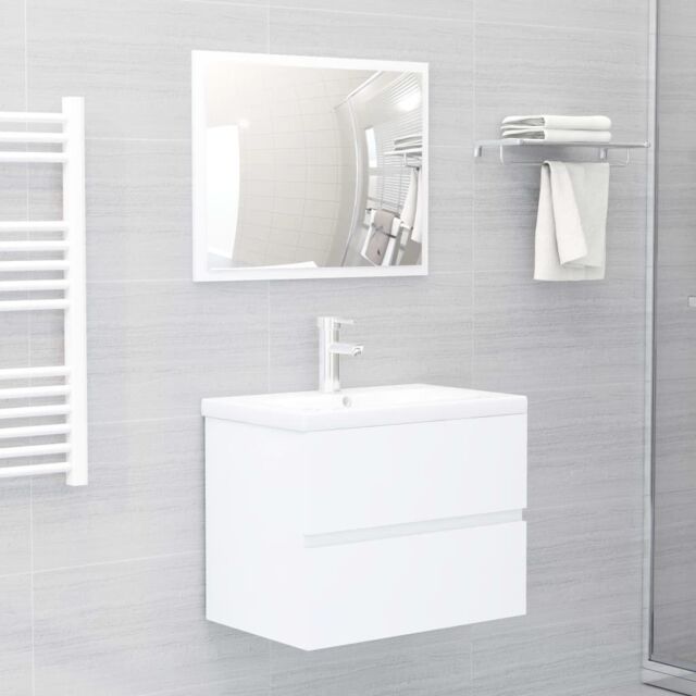 Berkfield Home Bathroom Furniture Set White Engineered Wood - image 1