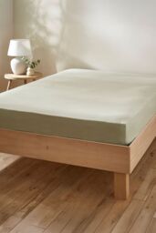 Martex Touch of Linen Fitted Sheet in Pale Green - Size: King Fitted - thumbnail 1